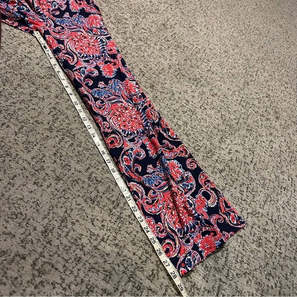 Lilly Pulitzer Navy & Coral Paisley Lorena Breezy Palazzo Lounge Pants Size XL